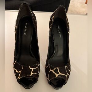 Nine West Animal Print Peep Toe Heels